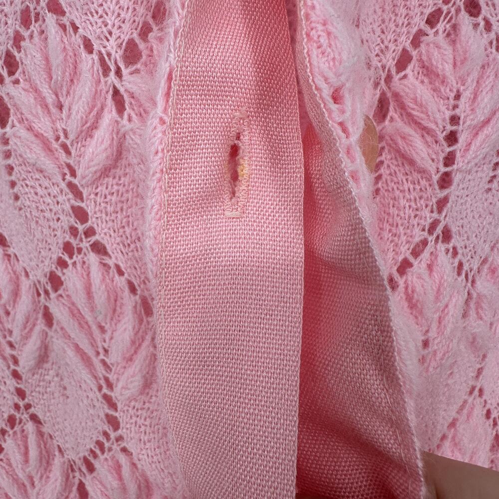 Vintage Knit Cardigan Womens SMALL Lace Crochet Button Up Sweater 90s Retro - Picture 7 of 9